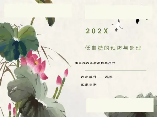 低血糖的预防及救治PPT