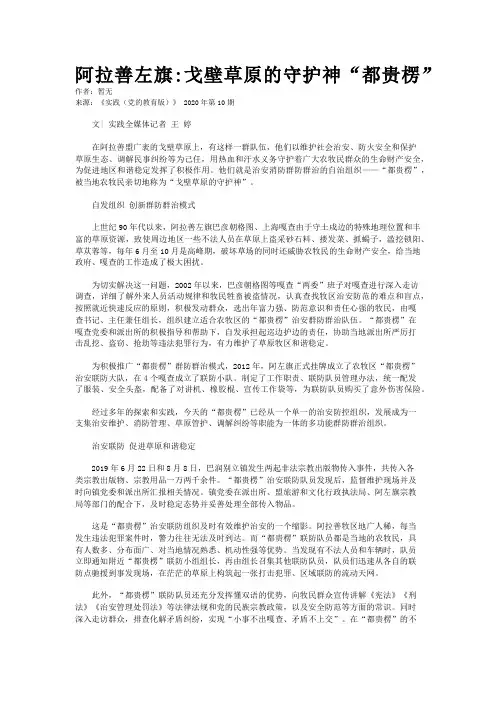 阿拉善左旗:戈壁草原的守护神“都贵楞”