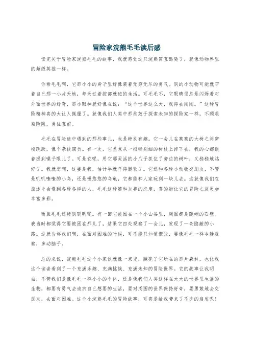 冒险家浣熊毛毛读后感