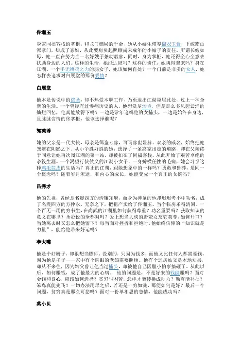 人物介绍武林外传