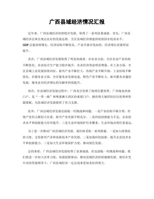 广西县域经济情况汇报