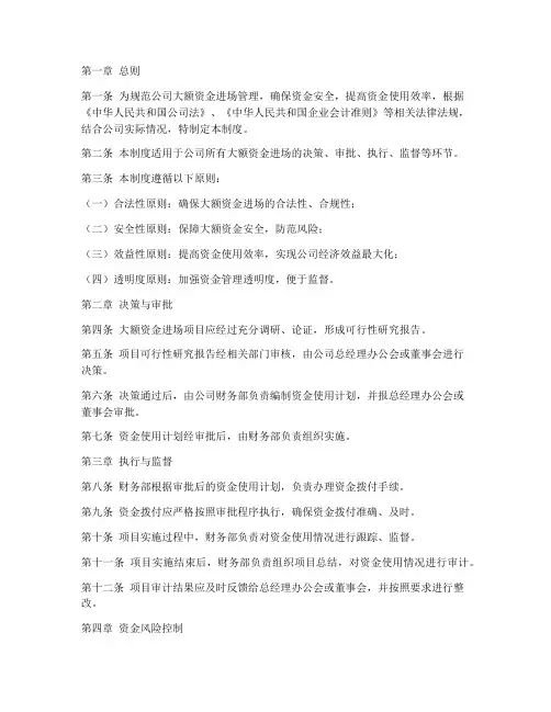 公司大额资金进场管理制度