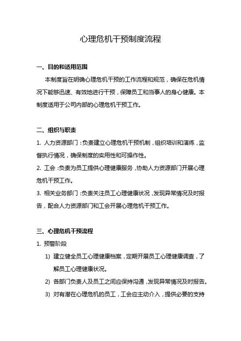 心理危机干预制度流程
