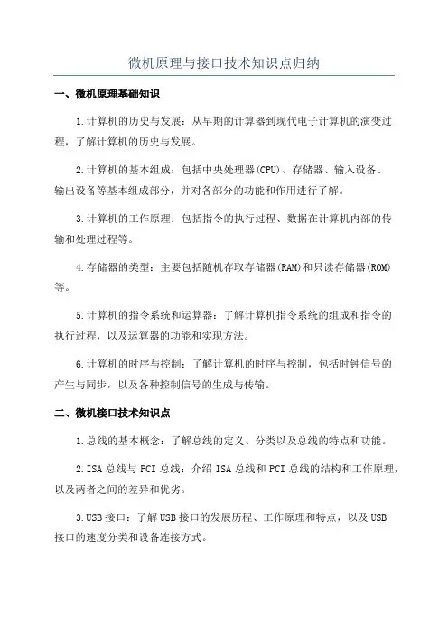 微机原理与接口技术知识点归纳