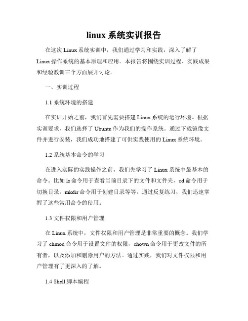linux系统实训报告