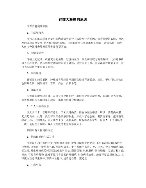 背部大粉刺的原因