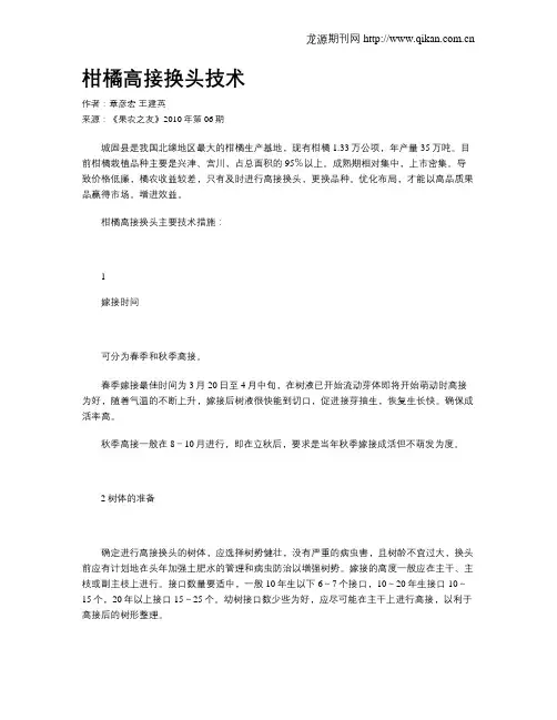 柑橘高接换头技术
