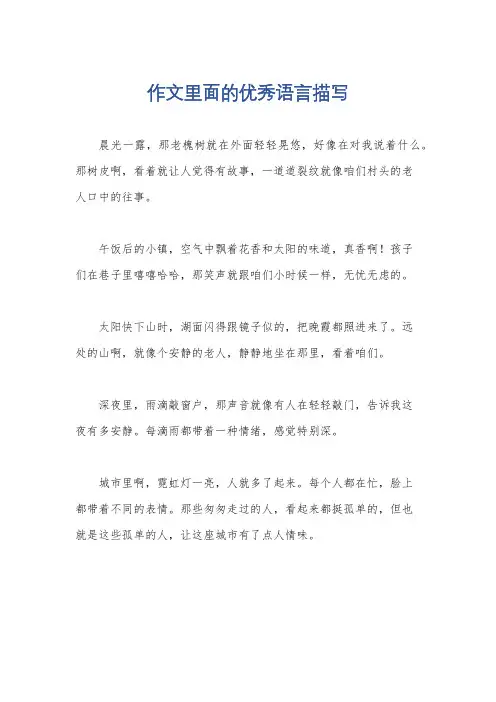作文里面的优秀语言描写