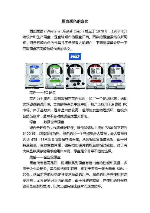 硬盘颜色的含义