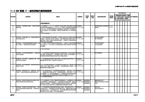 ERP系统IT一般性控制内部矩阵