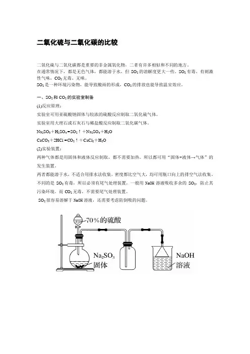 SO2的制备 SO2、CO2的鉴别与除杂