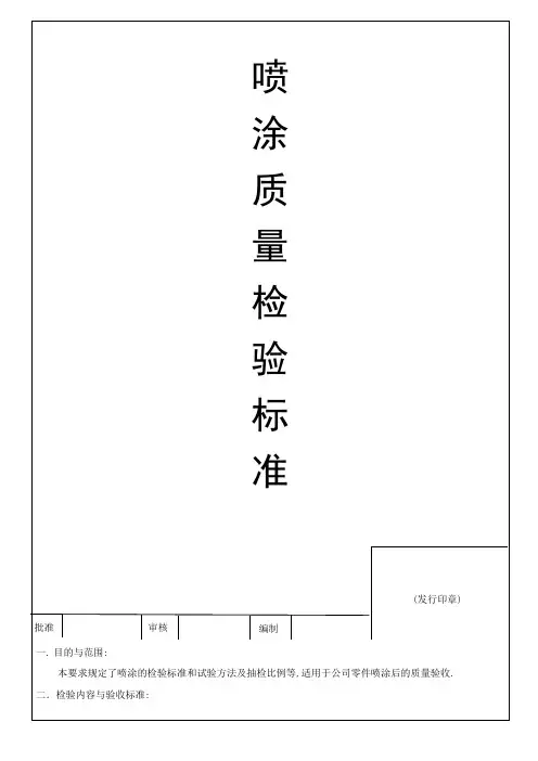喷涂质量检验标准