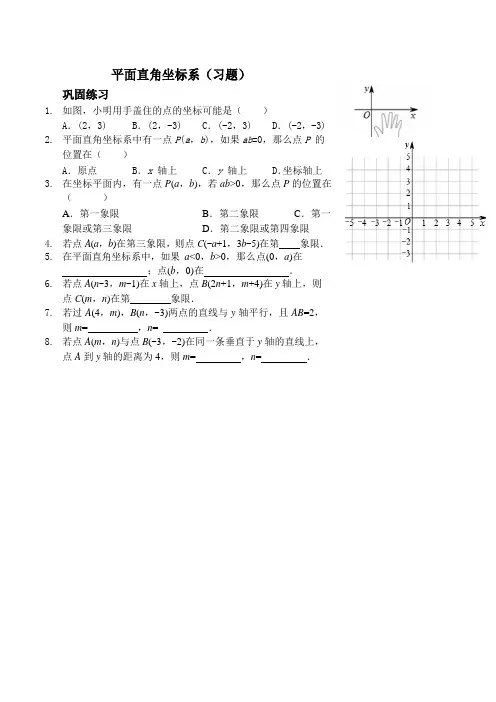 平面直角坐标系(习题及答案)