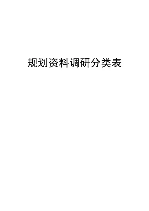 总规调研资料清单