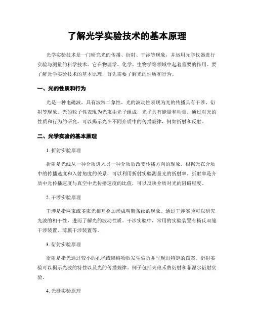 了解光学实验技术的基本原理