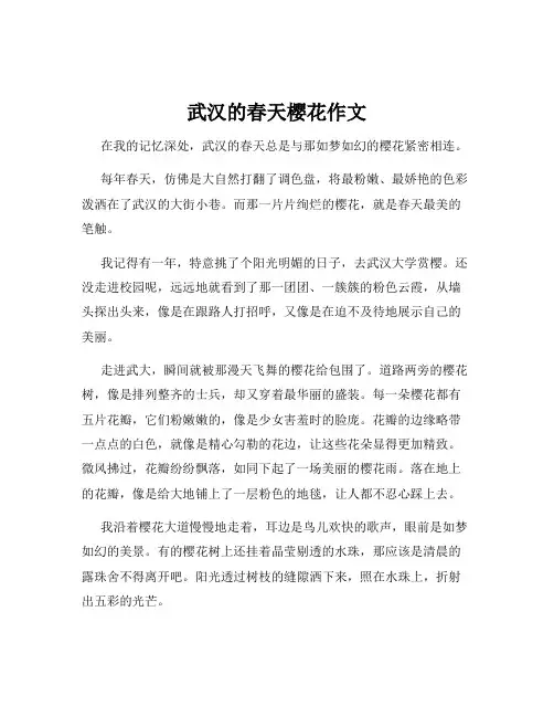 武汉的春天樱花作文