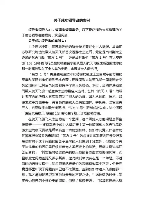 关于成功领导者的案例