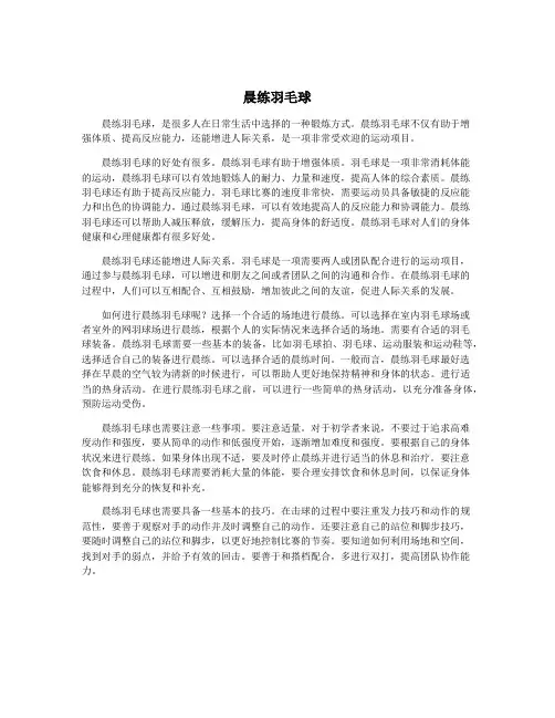 晨练羽毛球