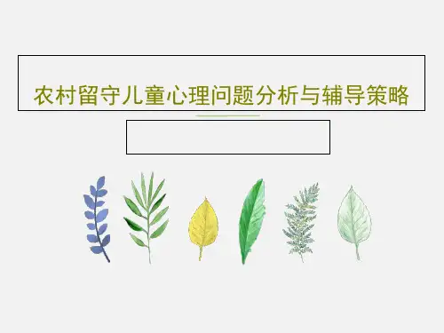农村留守儿童心理问题分析与辅导策略PPT60页