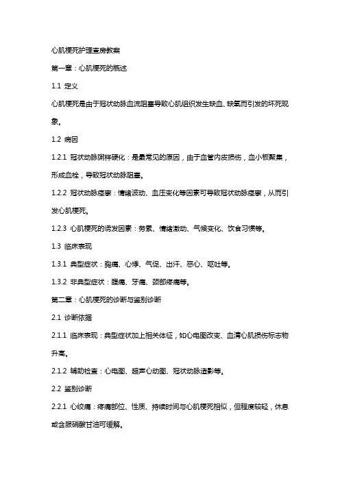 心肌梗死护理查房教案