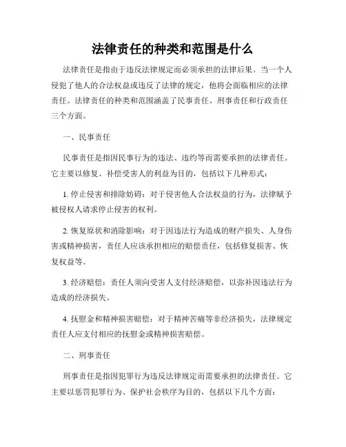 法律责任的种类和范围是什么