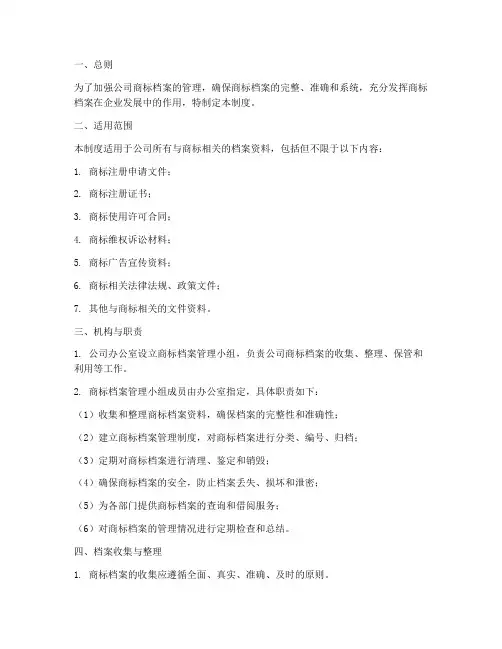 公司商标档案管理制度