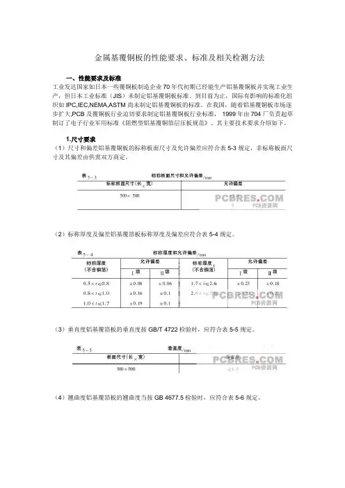 铝基板检验标准