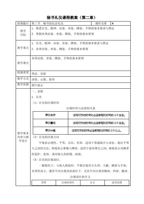 第二章 秘书形象礼仪 第三节 秘书仪态礼仪