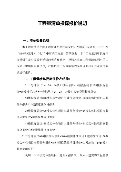 清单报价说明