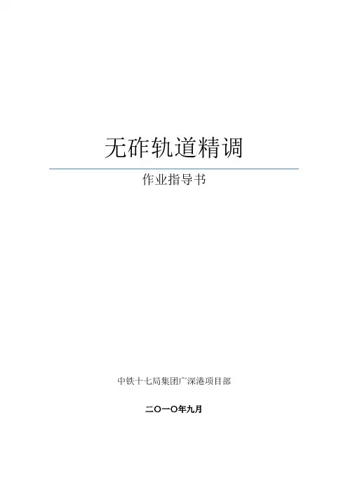 轨道精调作业指导书