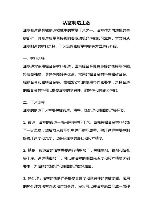 活塞制造工艺