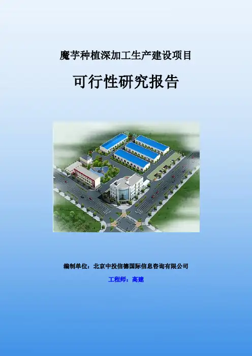 魔芋种植深加工生产建设项目可行性研究报告