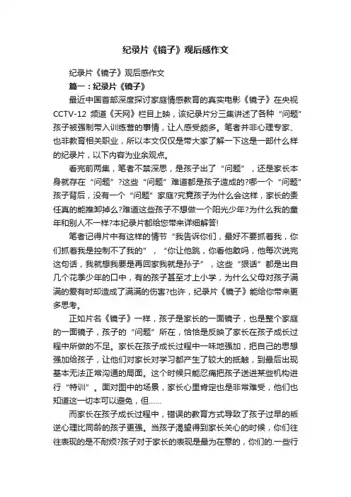 纪录片《镜子》观后感作文