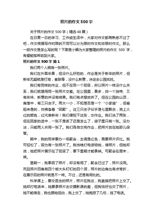关于照片的作文500字（精选48篇）