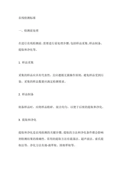 农残检测标准
