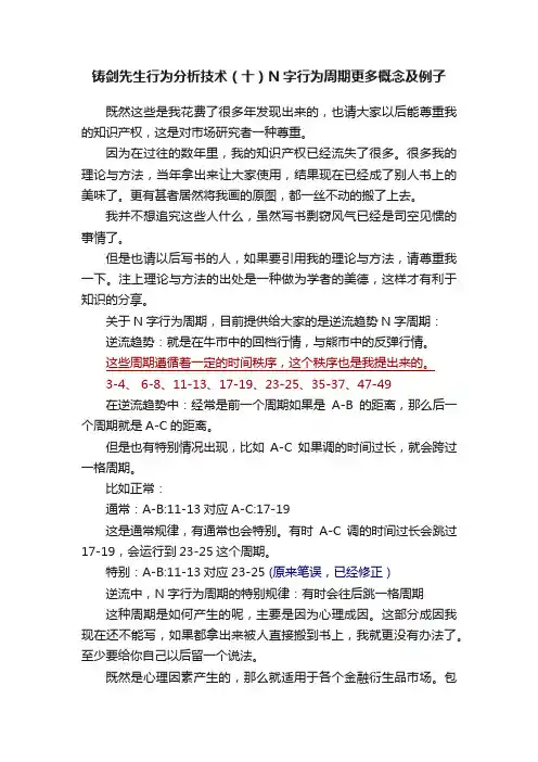 铸剑先生行为分析技术（十）N字行为周期更多概念及例子
