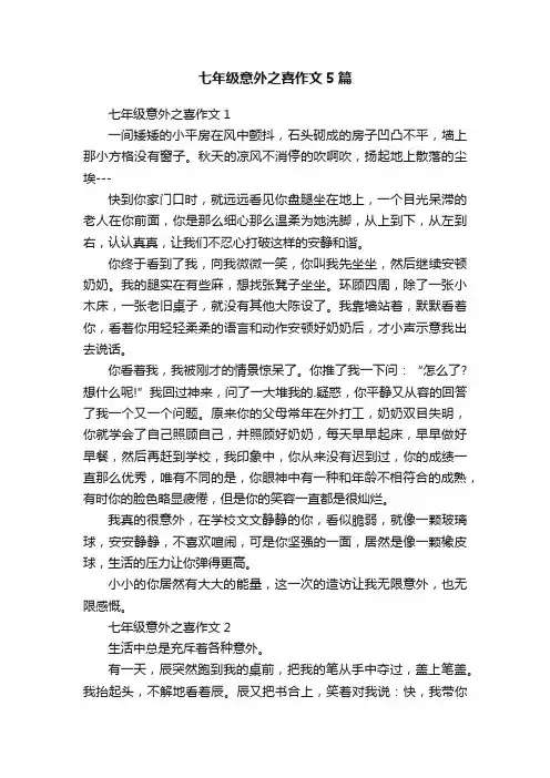 七年级意外之喜作文5篇
