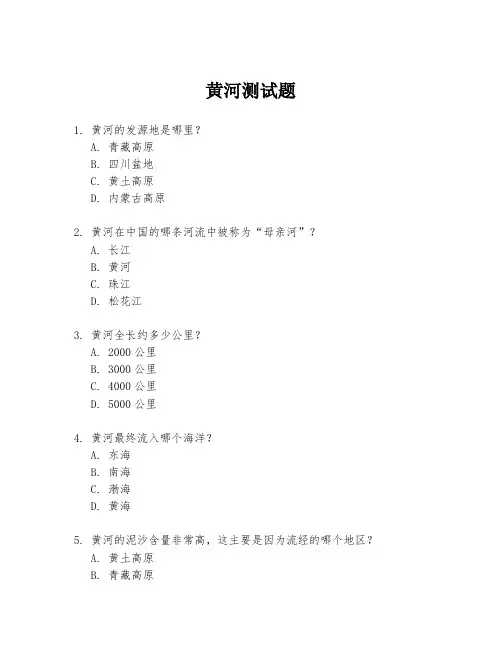 黄河测试题