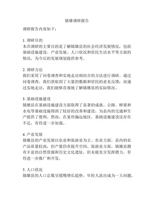 镇雄调研报告
