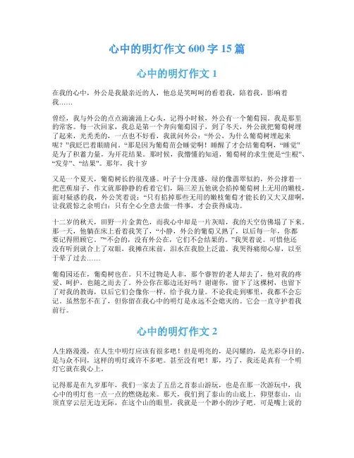 心中的明灯作文600字15篇