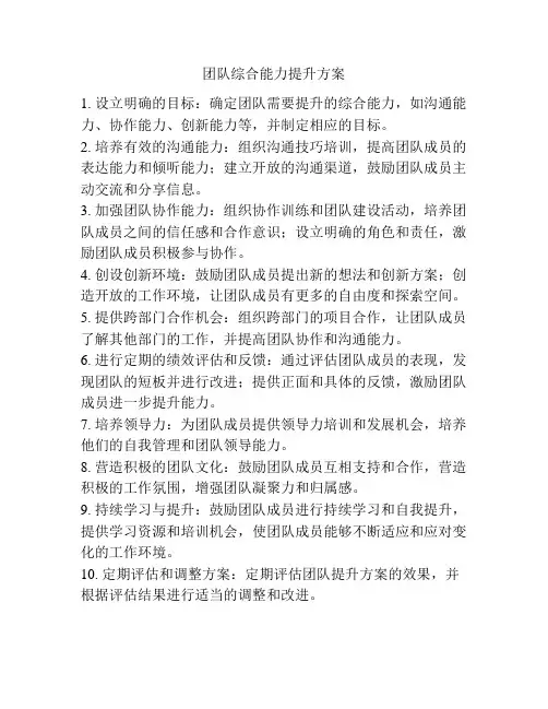 团队综合能力提升方案