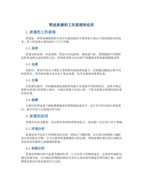 简述质谱的工作原理和应用