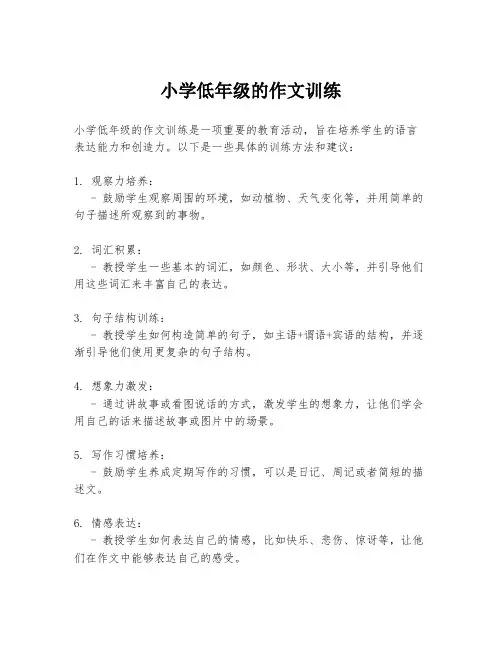 小学低年级的作文训练