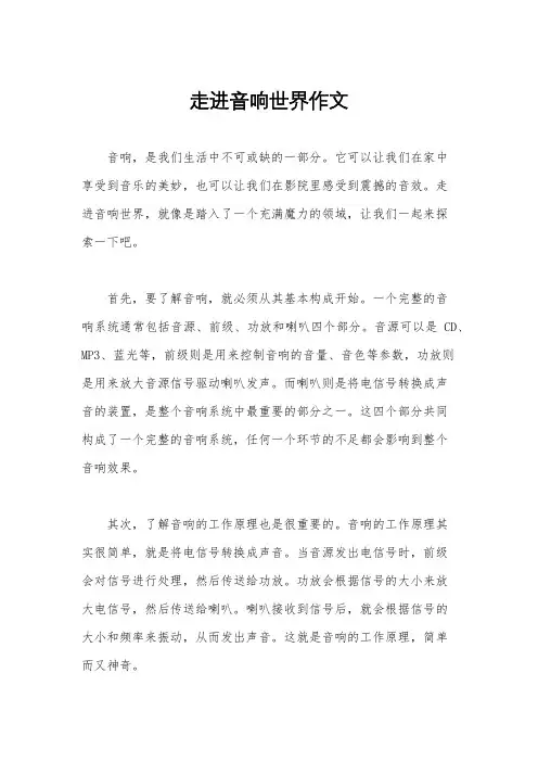 走进音响世界作文