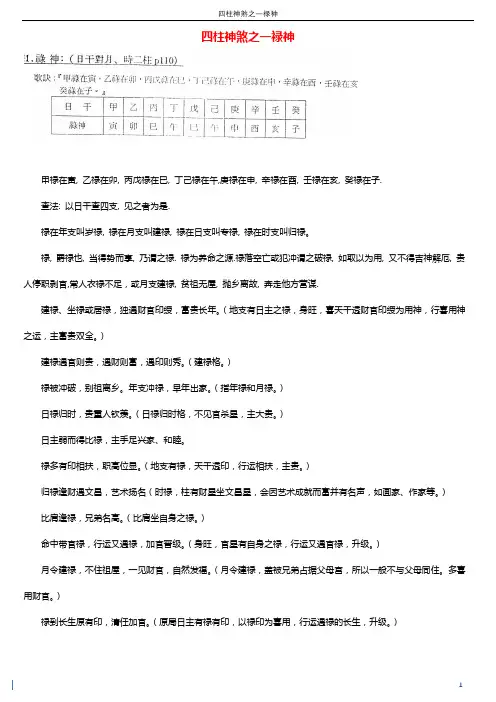 禄神详解