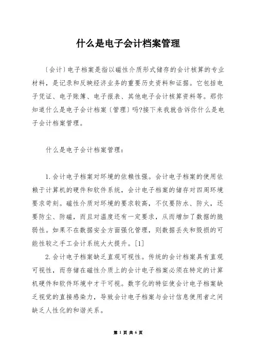 什么是电子会计档案管理