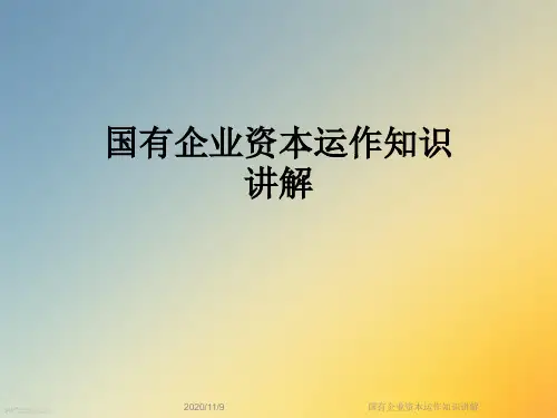 国有企业资本运作知识讲解
