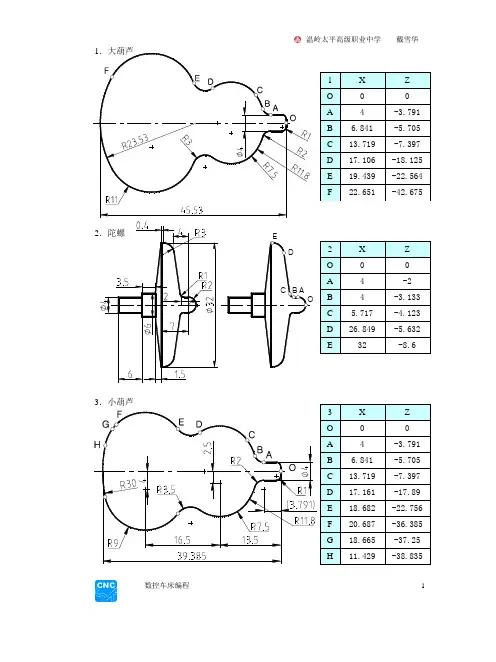 数控车削操作与编程兴趣工件图纸