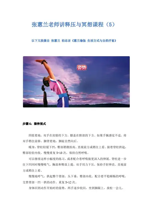 张蕙兰老师讲释压与冥想课程(5)