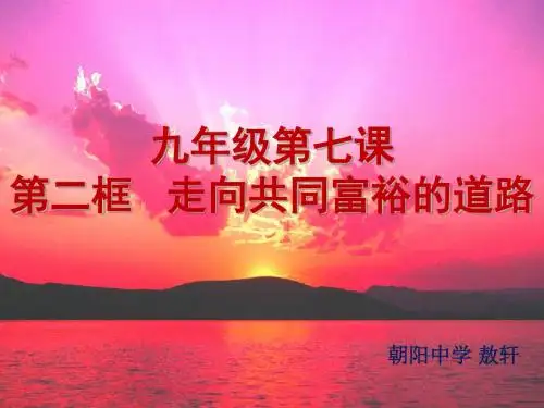 人教版九年级政治全册：7.2 走向共同富裕的道路课件 (共36张PPT)